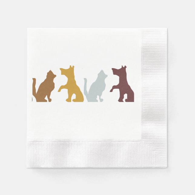 Servilleta De Papel Patrón personalizado de gatos y perros (Anverso)