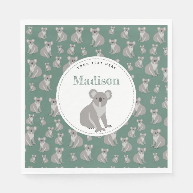 Servilleta De Papel Patrón personalizado de Koala (Anverso)