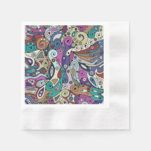 Servilleta De Papel Patrón Pintado A Mano Y Digitalmente Art. 8
