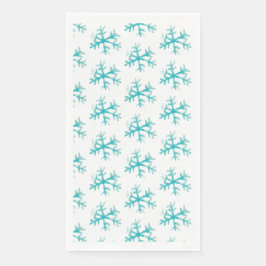 Servilleta De Papel Patrón pintado con copos de nieve de acuarela de N