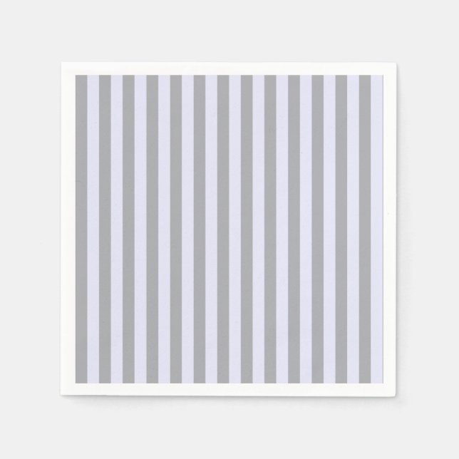 Servilleta De Papel Patrón rayado en gris y lavanda (Anverso)