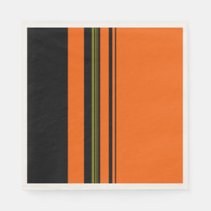 Servilleta De Papel Patrón rayado verde negro naranja