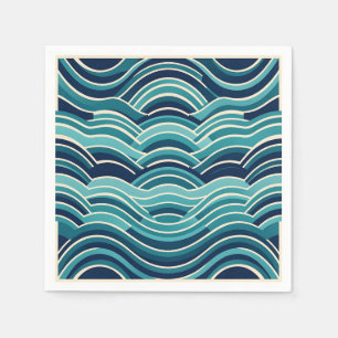 Servilleta De Papel Patrón repetitivo de olas oceánicas geométricas az