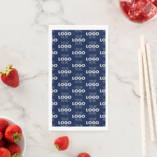 Servilleta De Papel Patrón repetitivo de su logotipo o imagen   Azul M