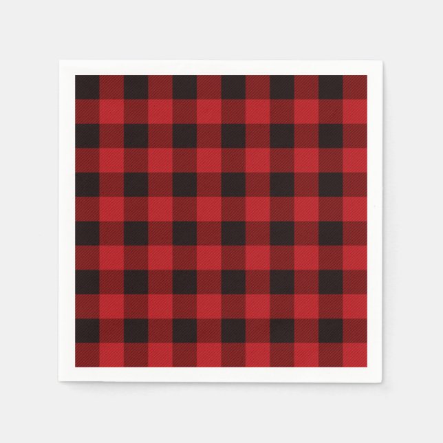 Servilleta De Papel Patrón retro clásico de platillos rojos (Anverso)