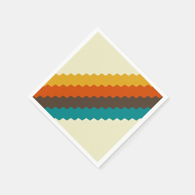 Servilleta De Papel Patrón retro de los años 70 (Borde)