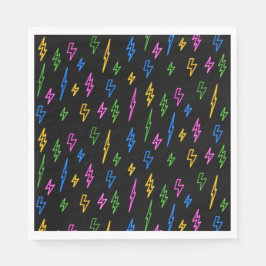 Servilleta De Papel Patrón Retro Neon Lightning de los años 80 colorid