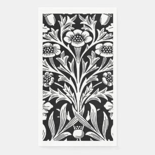 Servilleta De Papel Patrón Roble Negro Blanco Vintage de William Morri