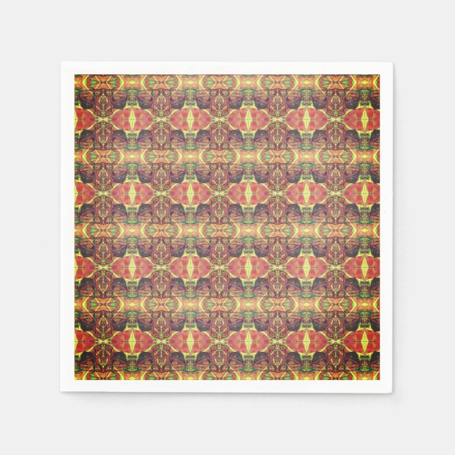 Servilleta De Papel Patrón rojo y negro (Anverso)