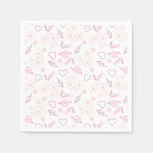 Servilleta De Papel Patrón romántico de amor floral