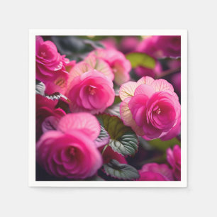 Servilleta De Papel Patrón romántico floral de Begonia