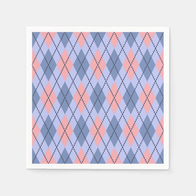 Servilleta De Papel Patrón rombólico retro. (Anverso)