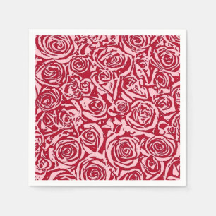 Servilleta De Papel Patrón Rosa abstracto moderno, rojo Rosa y rosa