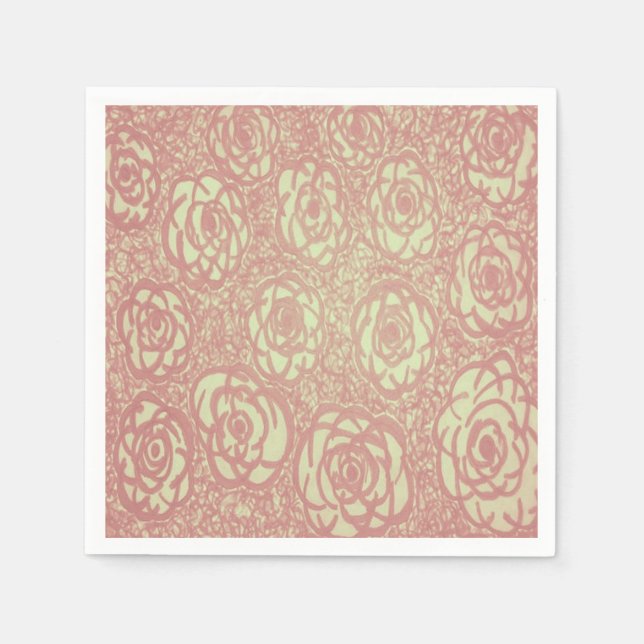 Servilleta De Papel Patrón rosa de bonito (Anverso)
