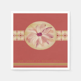 Servilleta De Papel Patrón Rosa Rosa Con Acento Floral