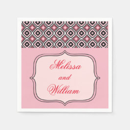 Servilleta De Papel Patrón rosa y negro