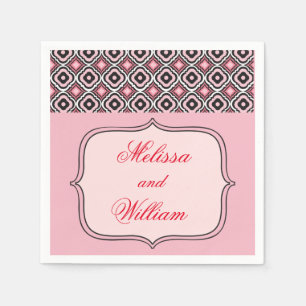 Servilleta De Papel Patrón rosa y negro