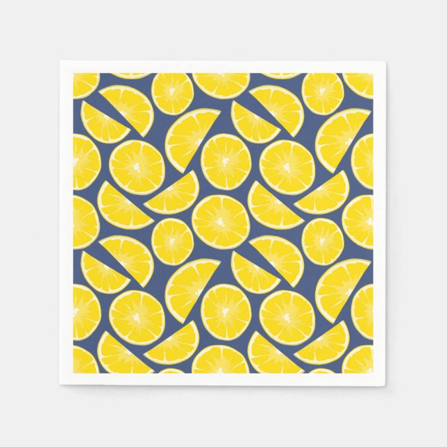 Servilleta De Papel Patrón ruso de lemas azul y amarillo (Anverso)