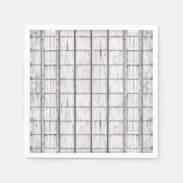 Servilleta De Papel Patrón simétrico de madera encalada (Anverso)