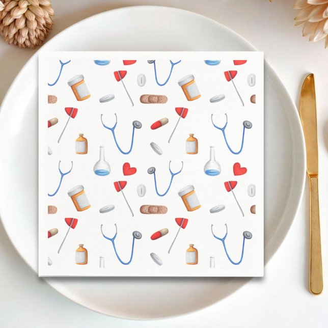 Servilleta De Papel Patrón simple de equipo médico de enfermera de méd (Subido por el creador)