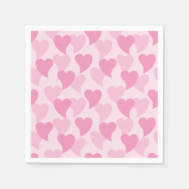 Servilleta De Papel Patrón sin problemas de los corazones bonitos (Anverso)