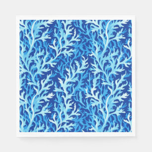 Servilleta De Papel Patrón textil costero de algas azules