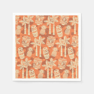 Servilleta De Papel Patrón Tiki Moderno de Mitad de Siglo Retro