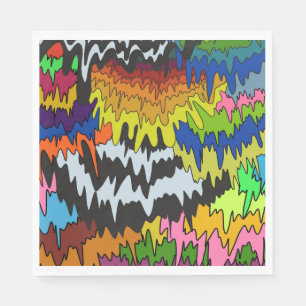 Servilleta De Papel Patrón Trippy de la banda gruesa colorida de goteo