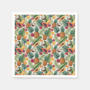 Servilleta De Papel Patrón Tropical de Piña - Diseño de Frutas de Vera