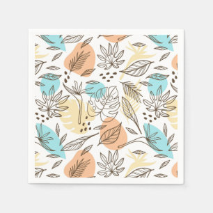 Servilleta De Papel Patrón tropical de verano dibujado a mano