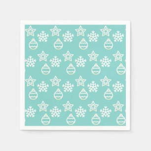 Servilleta De Papel Patrón vectorial de Navidad en azul claro