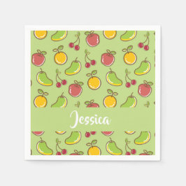 Servilleta De Papel Patrón verde de frutas frescas de verano