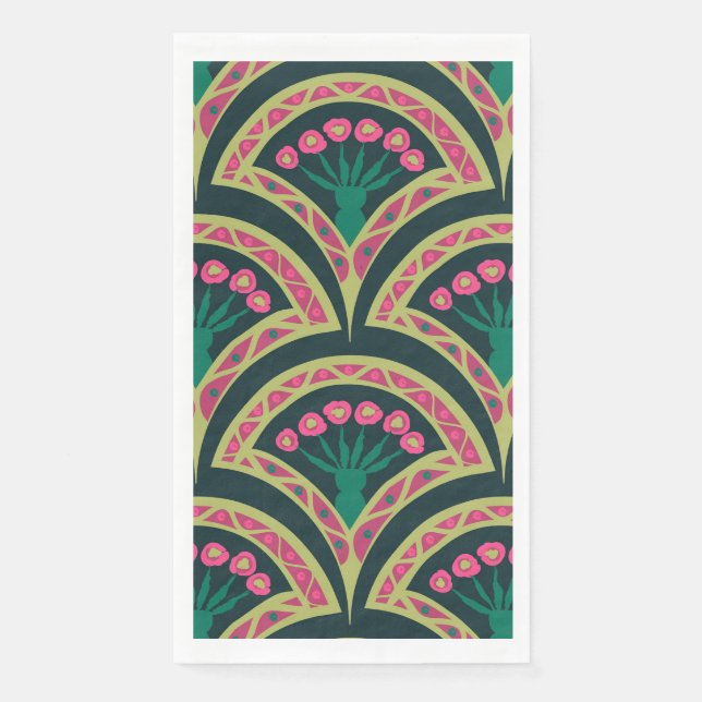 Servilleta De Papel patrón verde en forma de cáscara (Anverso)