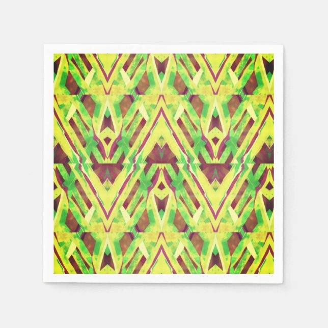 Servilleta De Papel Patrón verde y marrón (Anverso)