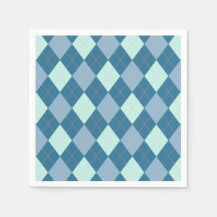 Servilleta De Papel Patrón Vintage Argyle Azul