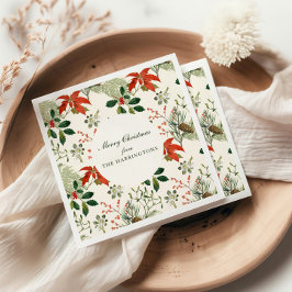 Servilleta De Papel Patrón vintage de verde navideño