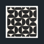 Servilleta De Papel Patrón Vintage Moderno Del Siglo Medio: Blanco Y N<br><div class="desc">Patrón moderno retro de mediados de siglo - Formas geométricas abstractas - Patrón Minimalista en blanco negro y crema.</div>