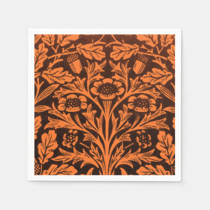 Servilleta De Papel Patrón Vintage Naranja Quemado Negro de William Mo