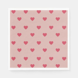 Servilleta De Papel Patrón Y2K De Corazón Retro Rosa Con Fondo Rosa