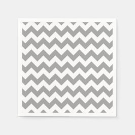 Servilleta De Papel Patrón Zig-Zag de Chevron blanco gris oscuro