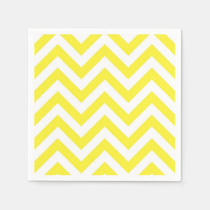 Servilleta De Papel Patrón ZigZag Chevron grande amarillo y blanco
