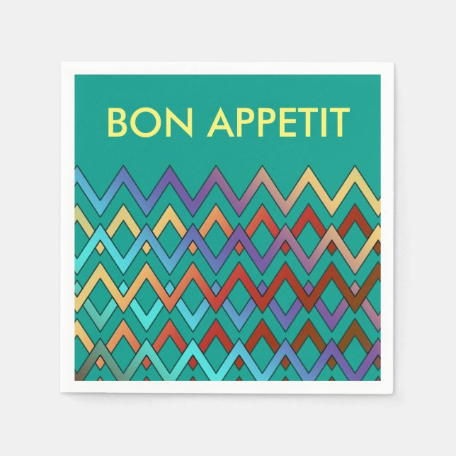 Servilleta De Papel Patrón ZIGZAG - coloreado + tu texto (Anverso)