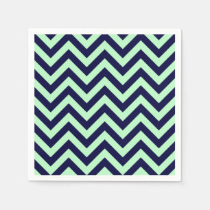 Servilleta De Papel Patrón ZigZag de Chevron grande, azul marino