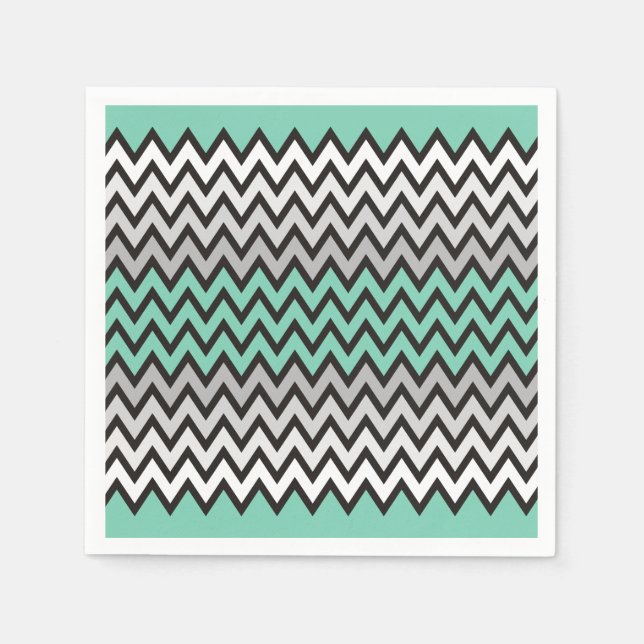 Servilleta De Papel Patrón ZIGZAG - gris blanco negro + tu idea (Anverso)