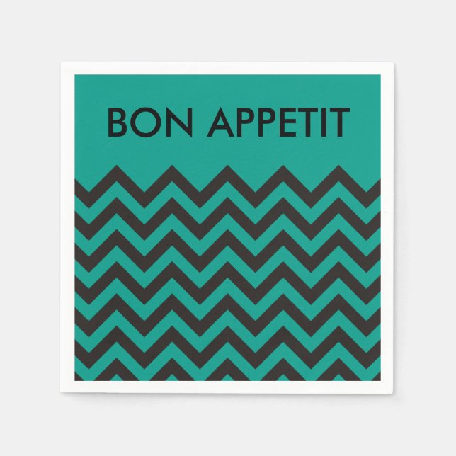 Servilleta De Papel Patrón ZIGZAG - negro + tu fondo y texto (Anverso)