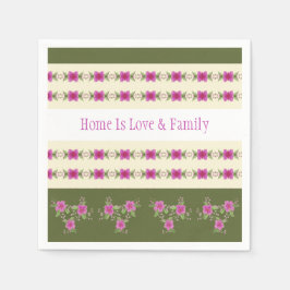 Servilleta De Papel Patronato De Flores Rosa