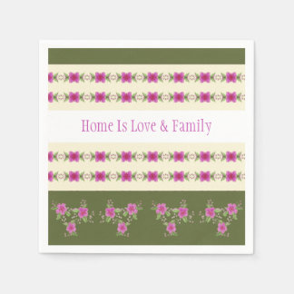 Servilleta De Papel Patronato De Flores Rosa