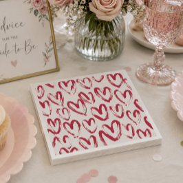 Servilleta De Papel Patrones de Corazón de Boceto Rojo Dibujados a Man