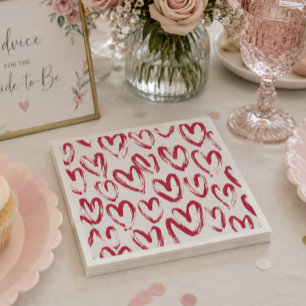 Servilleta De Papel Patrones de Corazón de Boceto Rojo Dibujados a Man