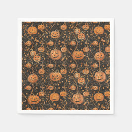 Servilleta De Papel Patrones Jack-o-Lanterns en el vino